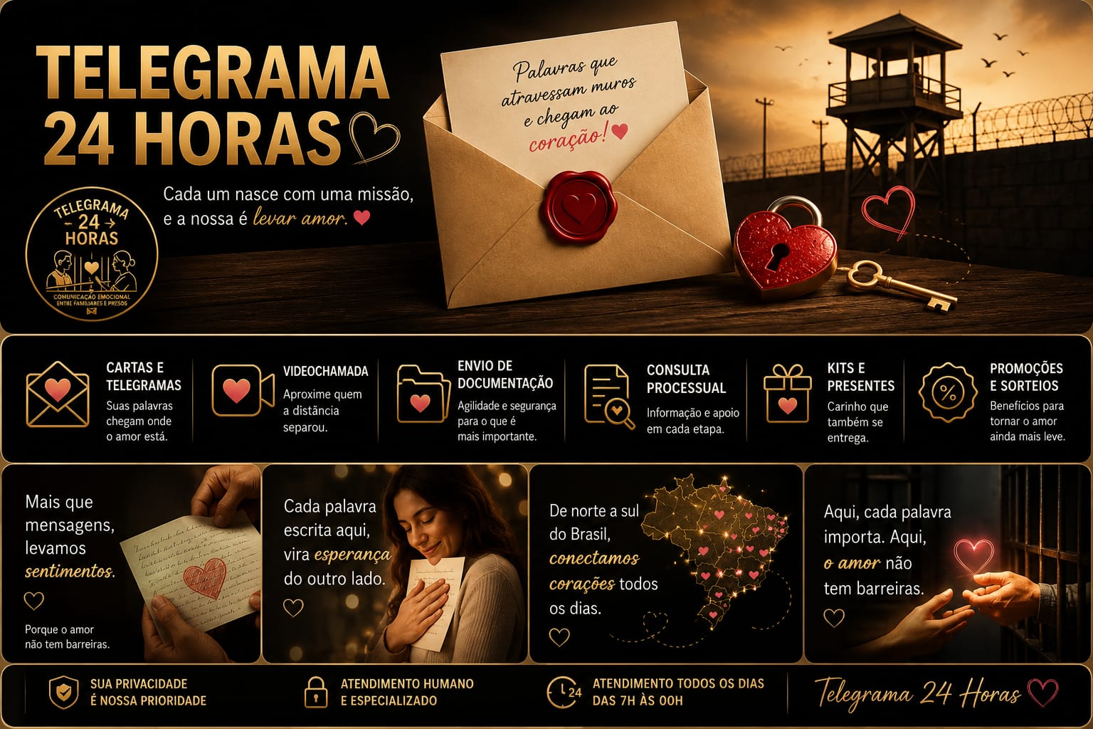 Apresentação dos serviços do Telegrama 24 Horas